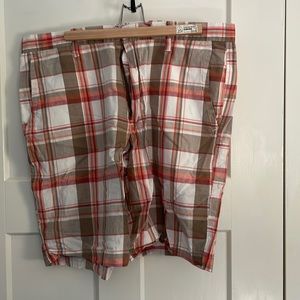 Gap Factory red orange plaid shorts size 36